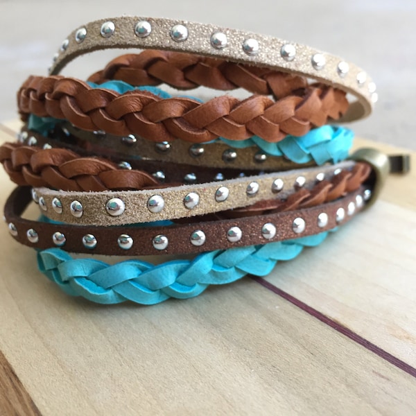 Triple Wrap Diffuser Bracelet, Leather and Suede, Boho Chic!