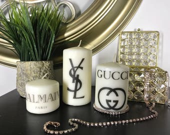 Label Wh0re Candle Set, Chanel Candles, Designer Candles, Pillar Candles, Custom Candles