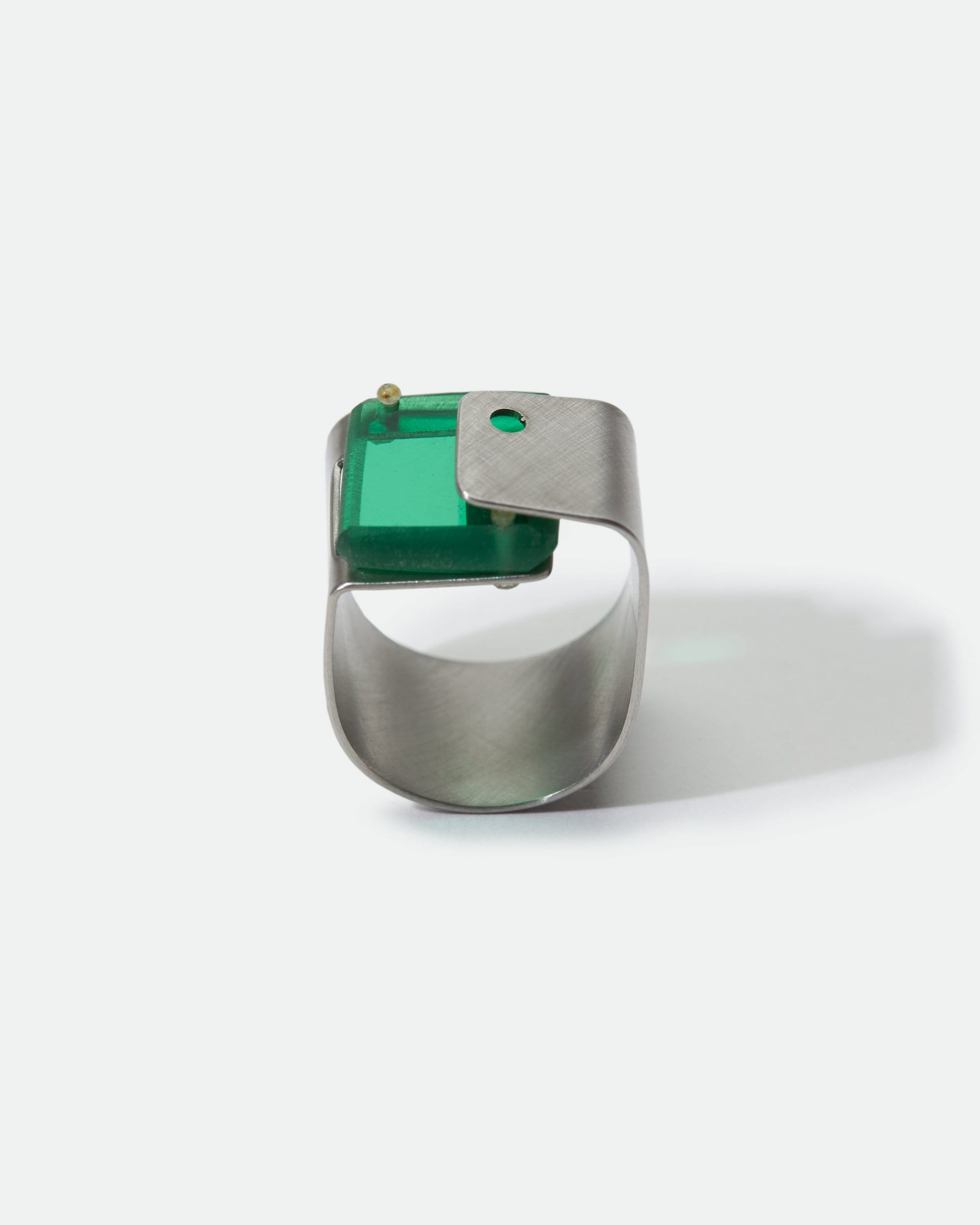Stainless Steel & Plexiglass Flat Ring | Handmade Ring | Contemporary Ring | Architectural Design | Handcrafted | Industrial Ring