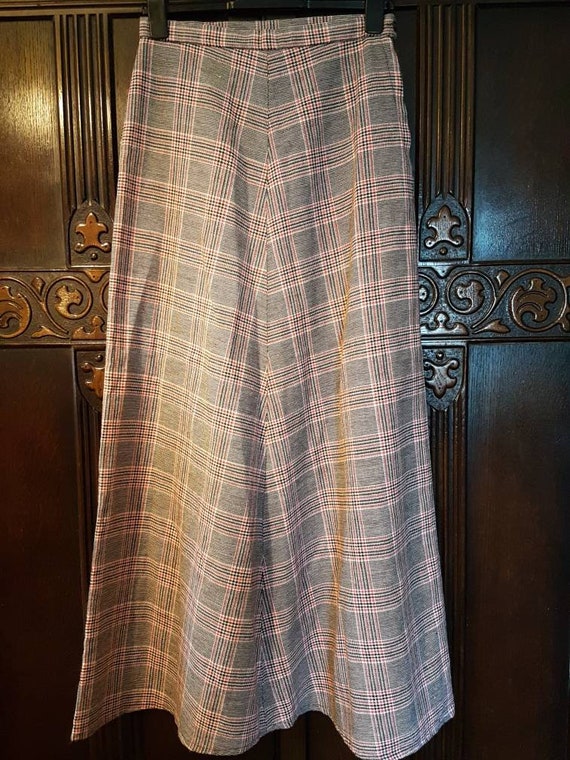 11970 Brown Striped Midi Skirt