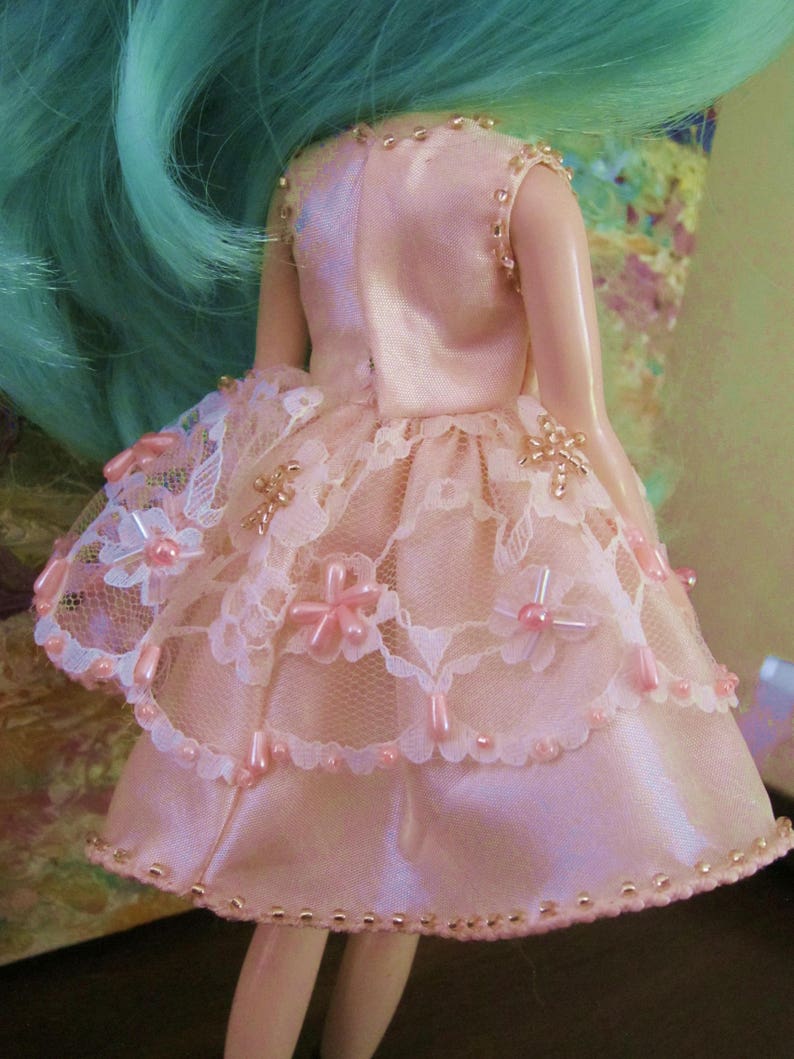 Pearl Embroidered Dress Beads Embroidery By Hand For Blythe  Etsy