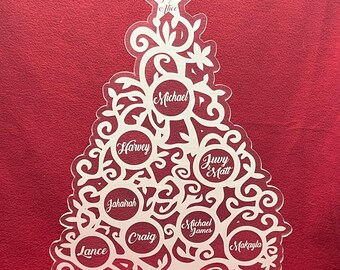 Personalized Christmas Tree - Holiday Decor Gift- Illuminated LED Light-Up Acrylic