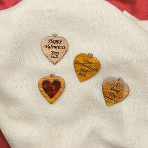 Hawaiian Koa Wood Heart Earrings with Pearl inlay, Personalize, Made in Maui