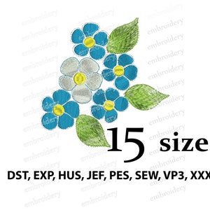 Forget-me-not Embroidery Designs, Flower machine embroidery design, Forget-me-nots pattern, flower design -Instant Download