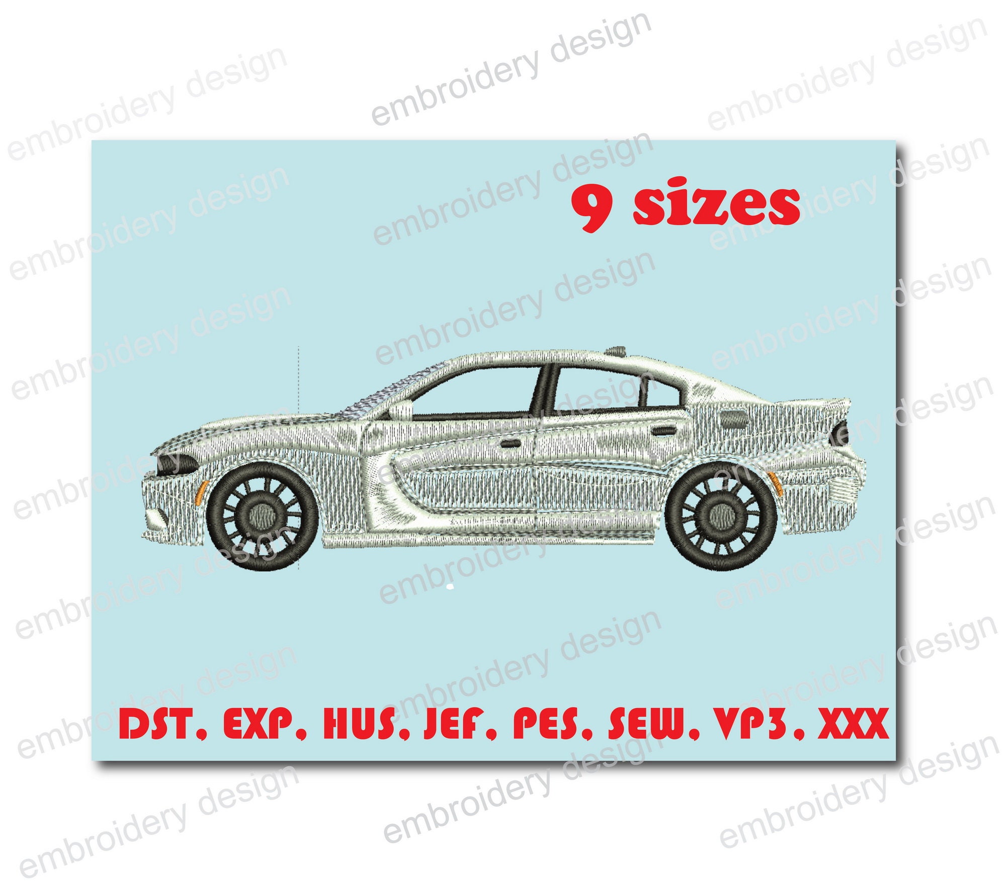 Car Machine Embroidery Design: Instant Download - Etsy