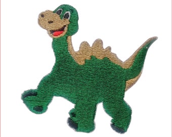 Dinosaurier Maschinenstickerei: Grüner Cartoon Dino (Instant Download)