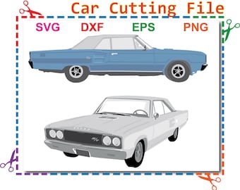 1967 Vintage Car SVG: Auto Clipart, Schneidedatei (Digitaler Download)