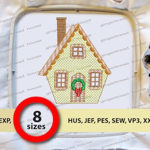 Gingerbread house Christmas Machine Embroidery design , Gingerbread Embroidery Pattern, Christmas Holiday -instant download