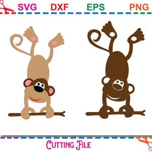 Monkey SVG Cut Files: Silhouette Clipart (Commercial Use) (Instant Download)