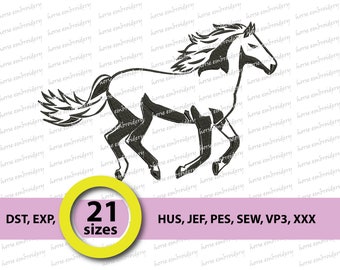 horse  embroidery design, running embroidery, running horse embroidery design, horse  machine embroidery design-instant download