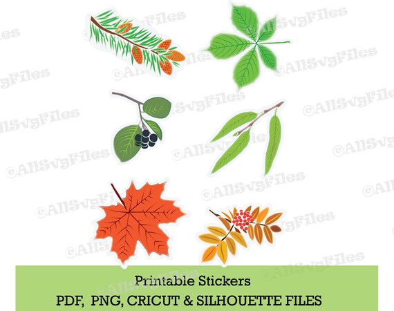 Print and Cut Printable Stickers for Planners Leaves | Etsy