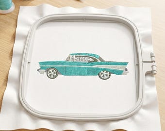 Stickmuster für Oldtimer-Autos, sofortiger digitaler Download