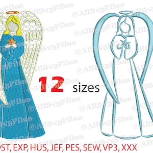 Weihnachtsengel Stickmuster, Weihnachtsengel Stickmuster, Maschinenstickerei, Maschinenstickmuster - Instant Download
