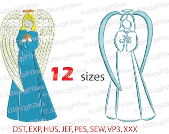 Christmas Angel Embroidery design, Angel Machine Embroidery Design, angel embroidery patterns - Instant Download