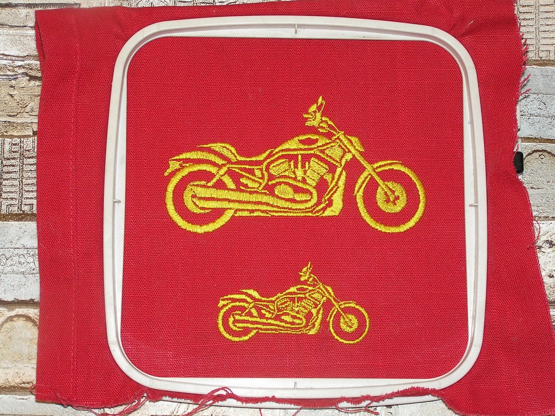 Motorcycle Embroidery Design Bike Embroidery Motorcycle Etsy