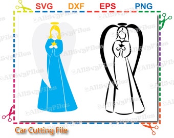 Archivos SVG de ángel navideño: imágenes prediseñadas, siluetas, Cricut (descarga digital)