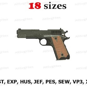 Weapon Embroidery Design, classic weapons embroidery, weapon embroidery pattern design, pistol for machine embroidery - instant Download