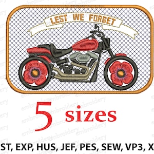 motorcycle embroidery design -  Instant DownLoad