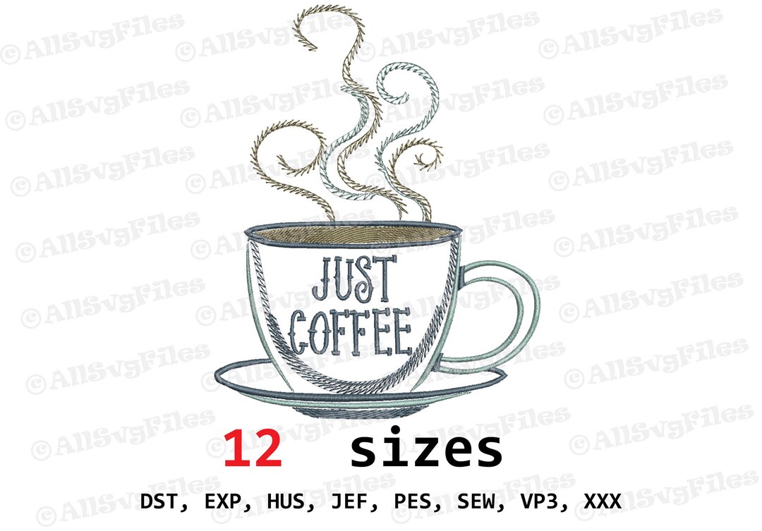 Coffee Cup Machine Embroidery Design,coffee Embroidery Design , Coffee