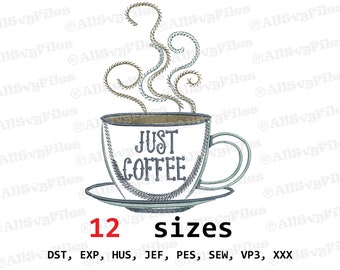 Kaffeetassen Stickdatei: Maschinenstickerei