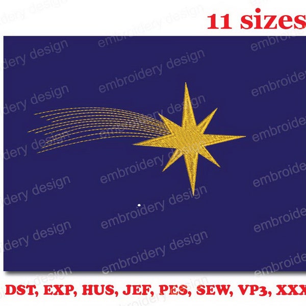 Christmas Star Machine Embroidery Design, Christmas Star Pattern -Instant Download