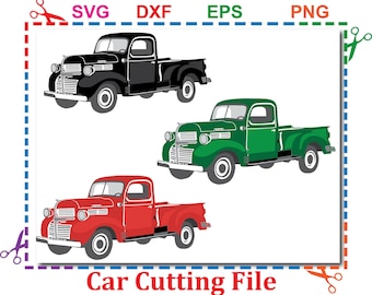 トラック svg、車のクリップアート、車のトラック 1940、svg、eps dxf ファイル クラシックカーの切り取り、商用および個人使用 - 即時ダウンロード
