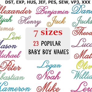 Baby Boy Names Embroidery Design: Machine Embroidery Pattern (Instant Download)