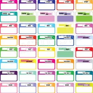 College Planner Stickers: Study Time, Class, Homework (digital Download ...