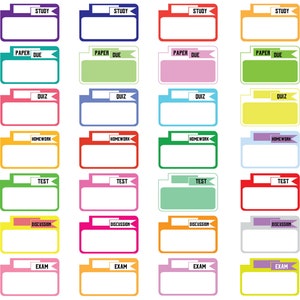 College Planner Stickers: Study Time, Class, Homework (digital Download ...