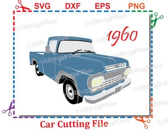 Car SVG File, 1960, Car DXF, Car Png, Car Clipart, Car Svg- Instant Download