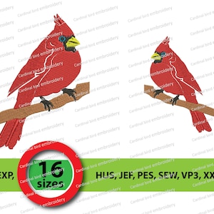 Cardinal Embroidery Design, Bird Cardinal Machine Embroidery Design, embroidery bird design, Machine Embroidery Design-INSTANT DOWNLOAD