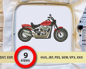 Rote Motorrad Stickdatei: Motorrad Stickmuster, Stickmuster