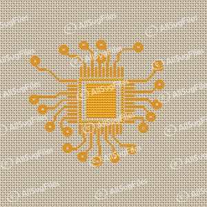 cross stitch pattern, chip cross stitch pattern,  electronic chip cross stitch pattern, computer chip cross stitch pattern  Instant DownLoad