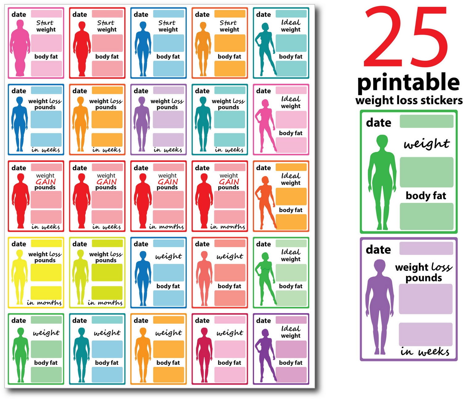 Weight Loss Stickers Diet Stickers Fitness Stickers for Etsy