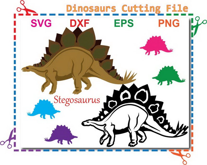 Download Animal Silhouette Stegosaurus Svg Eps Png Dxf Files Instant Download Commercial Use Dinosaur Svg Dinosaurus Clipart Animals Svg Clip Art Art Collectibles Kromasol Com