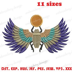 Scarab Machine Embroidery Design, Egyptian Scarab Pattern, Scarab Beetle Embroidery Pattern -  Instant Digital Download