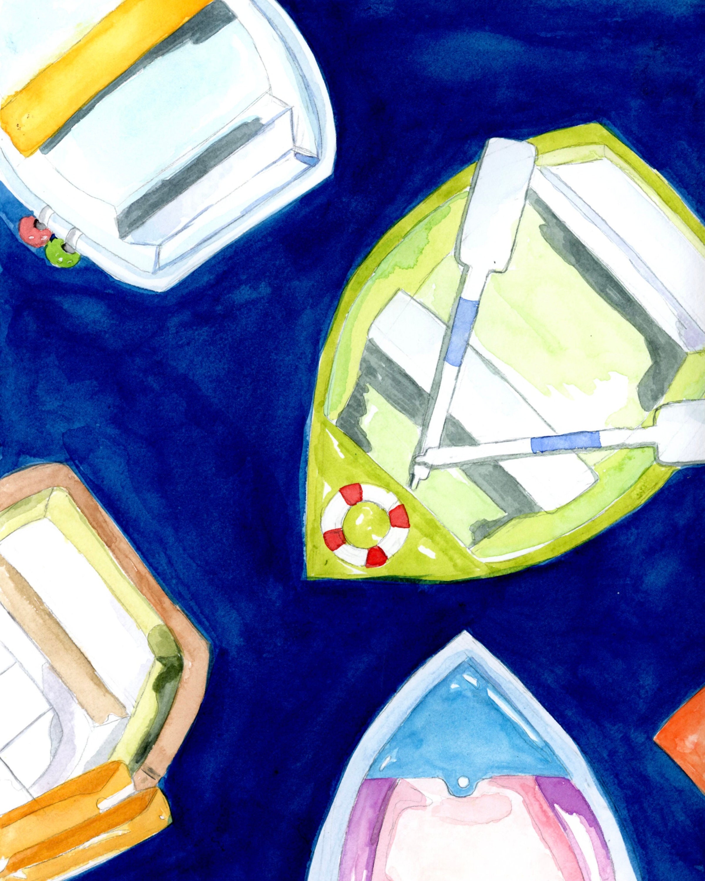 Paddle Boat Watercolor. Wall Art. Watercolor Print. - Etsy