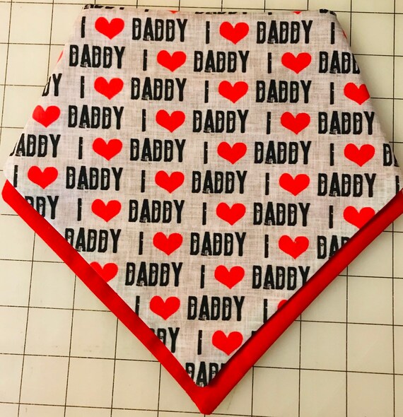 Father S Day I Love Daddy Dog Bandana Made To Order Etsy