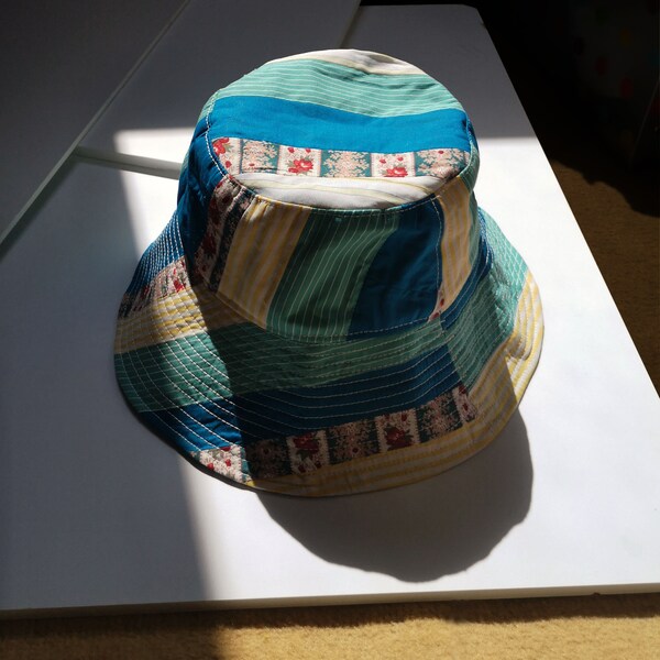 Patchwork Bucket Hat Etsy
