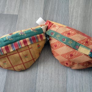 Sac banane en patchwork de tissus d'ameublement upcyclés