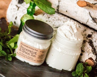 Organic Vegan Peppermint Essential Oil and Green Tea Whipped Lotion