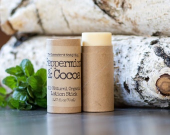 Organic Peppermint Cocoa Lotion Stick - Natural Shea Butter (70 mL)