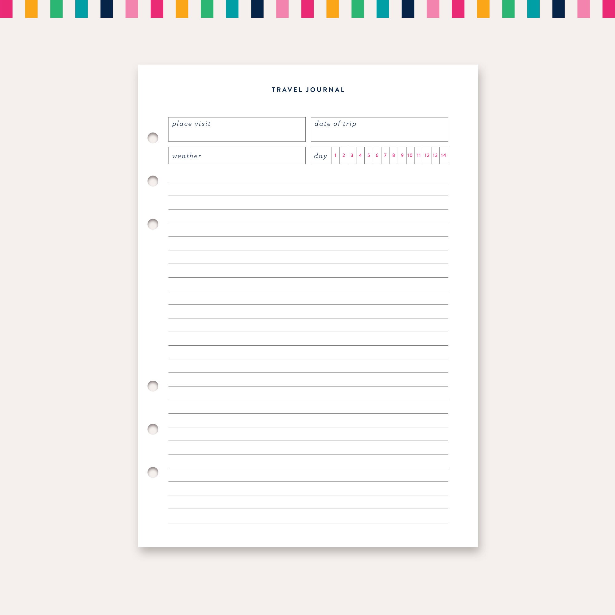 Travel Journal A5 Planner Inserts, Travel Journal Sheet, Printable Travel Journal, Travel ...