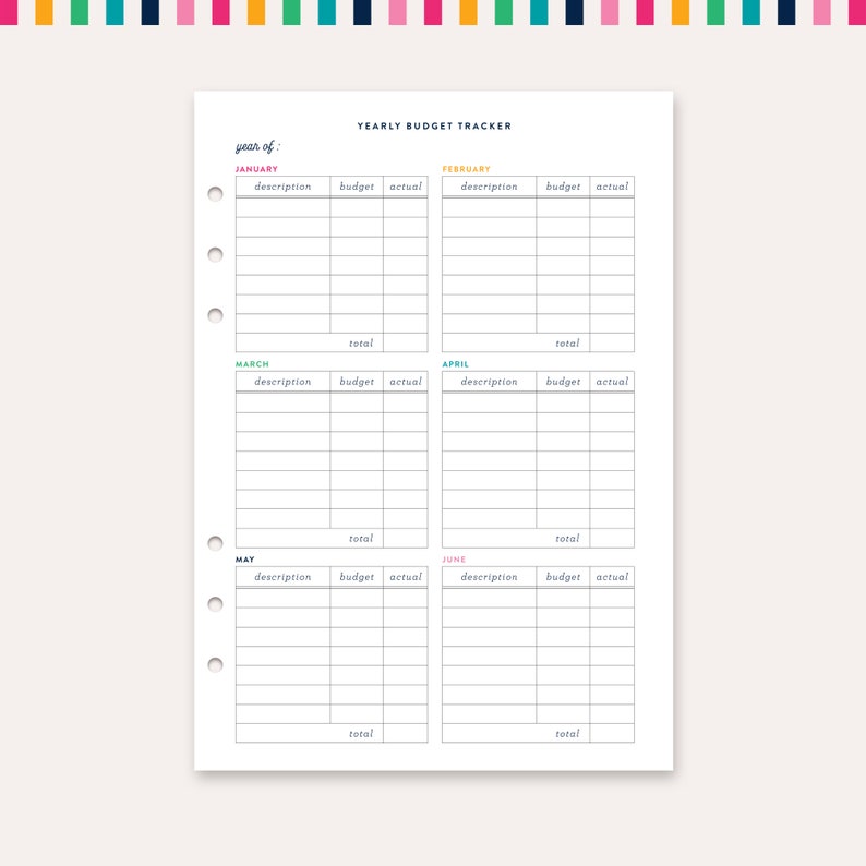 Yearly Budget Tracker
