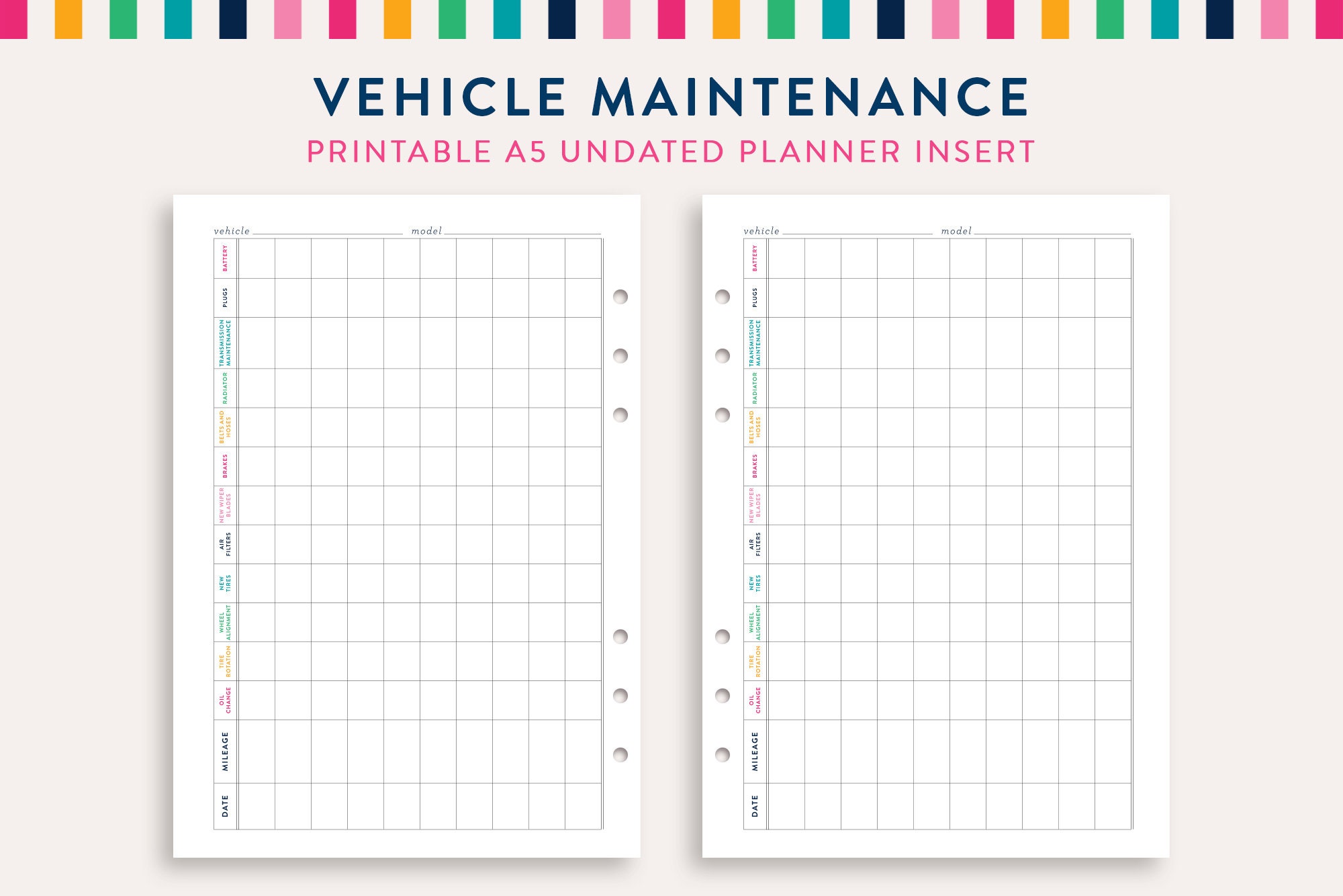 TachCom Vehicle Maintenance Wall Planner – A1 Size, LGV PSV, 2026-2027 Forward Planner, 2 Pack