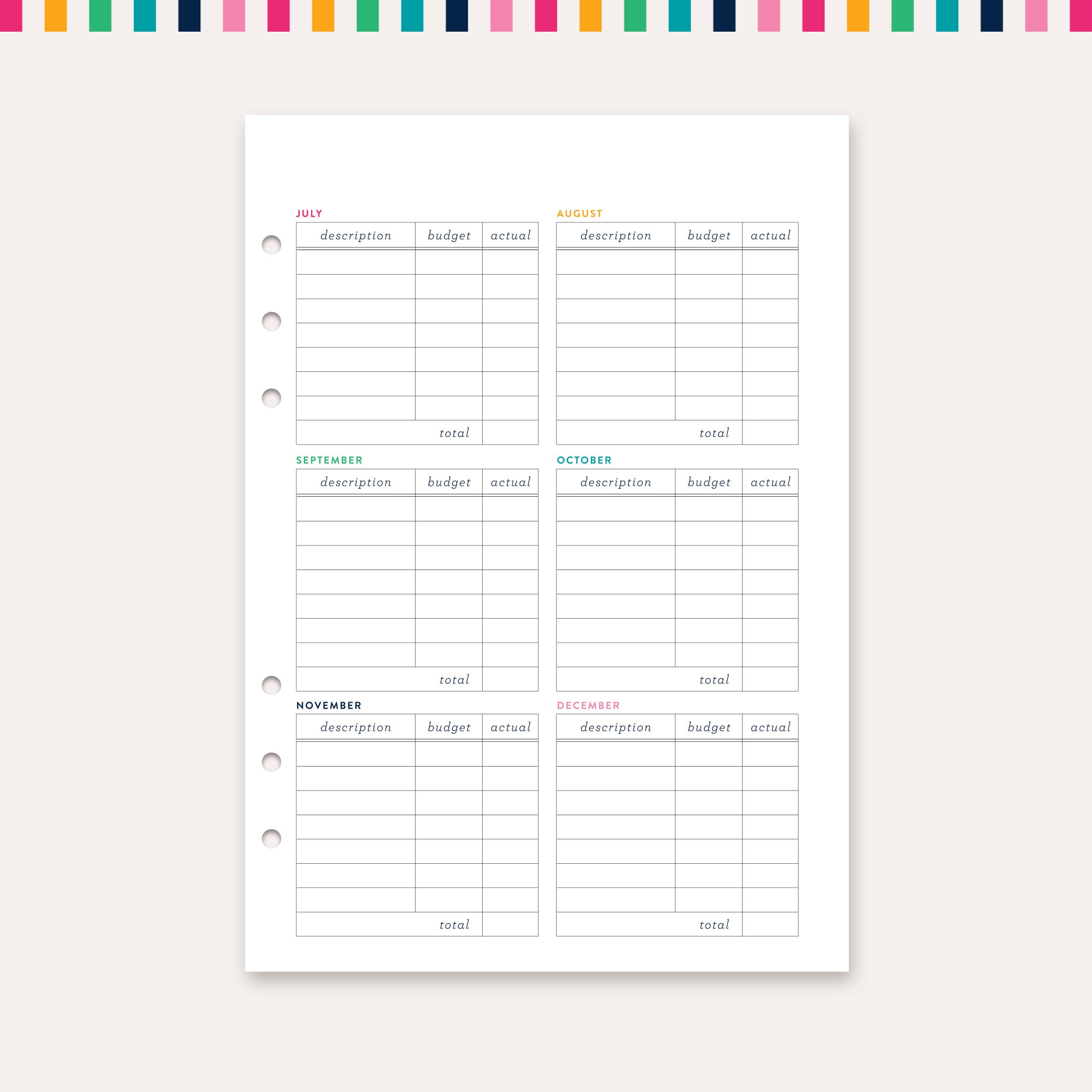 Yearly Budget Tracker A5 Planner Inserts, Yearly Budget Tracker Sheet ...