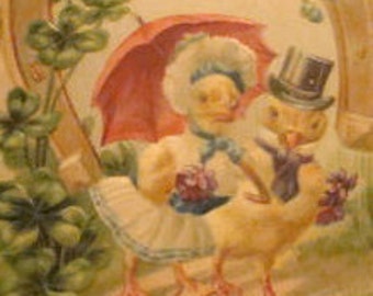 Cute Chicks In Clothes Vintage Easter Postcard #3