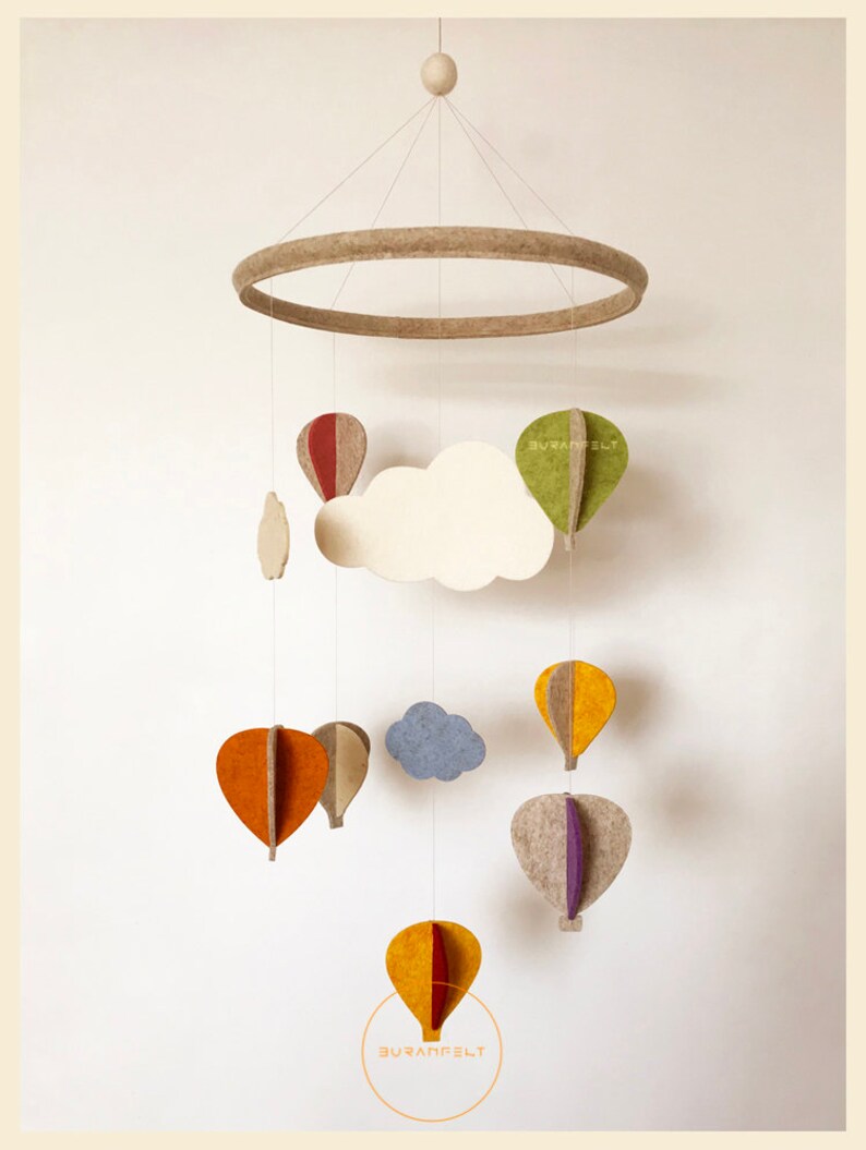 Heißluftballon Mobile Filz Baby Mobile Mädchen Kinderzimmer Etsy
