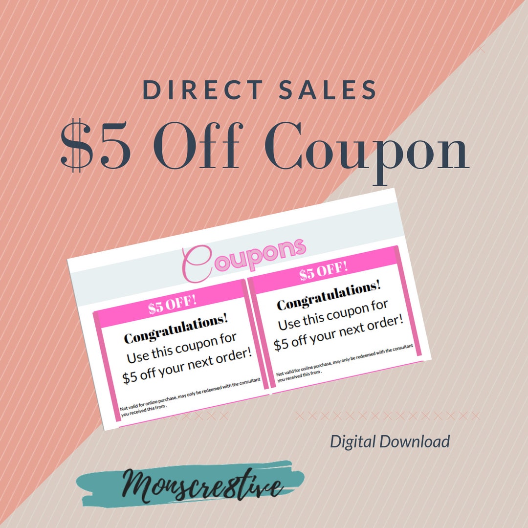 Direct Sales 5 Dollar off Your Next Order Discount - Etsy