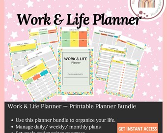 Work & Life Planner: Printable Organizer Bundle (Instant Download)